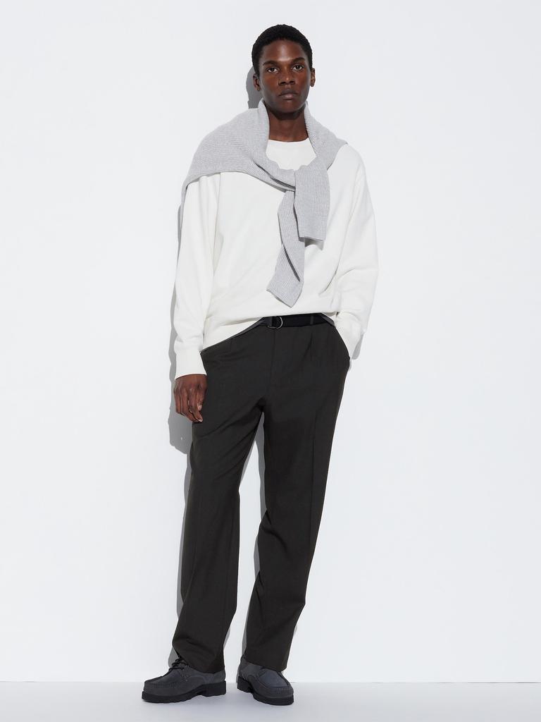 Uniqlo Японские широкие брюки Tuck, стандартная длина 70-76 см 