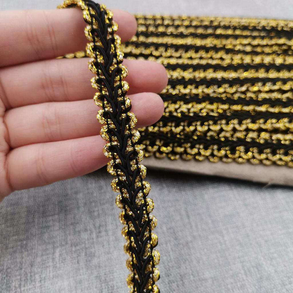 12 мм золотая и серебряная двухцветная кружевная елочка в виде сороконожки для аксессуаров одежды