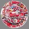 50 Fire Truck Graffiti Stickers Personalized Cartoon Children's Gum Card Decorative Mobile Suitcase Creative Stickers