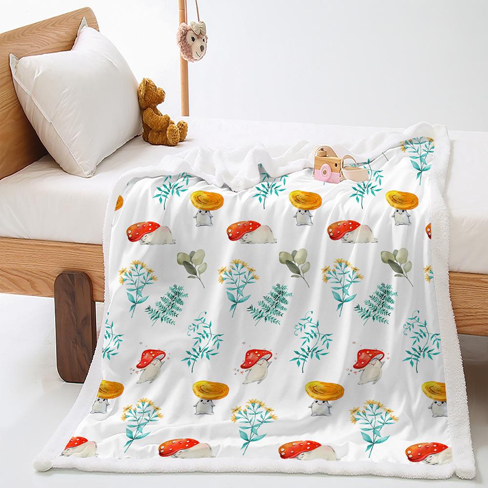Blanket Cartoon Animal Mushroom Penguin Blanket Lamb Fleece Crystal Fleece Blanket