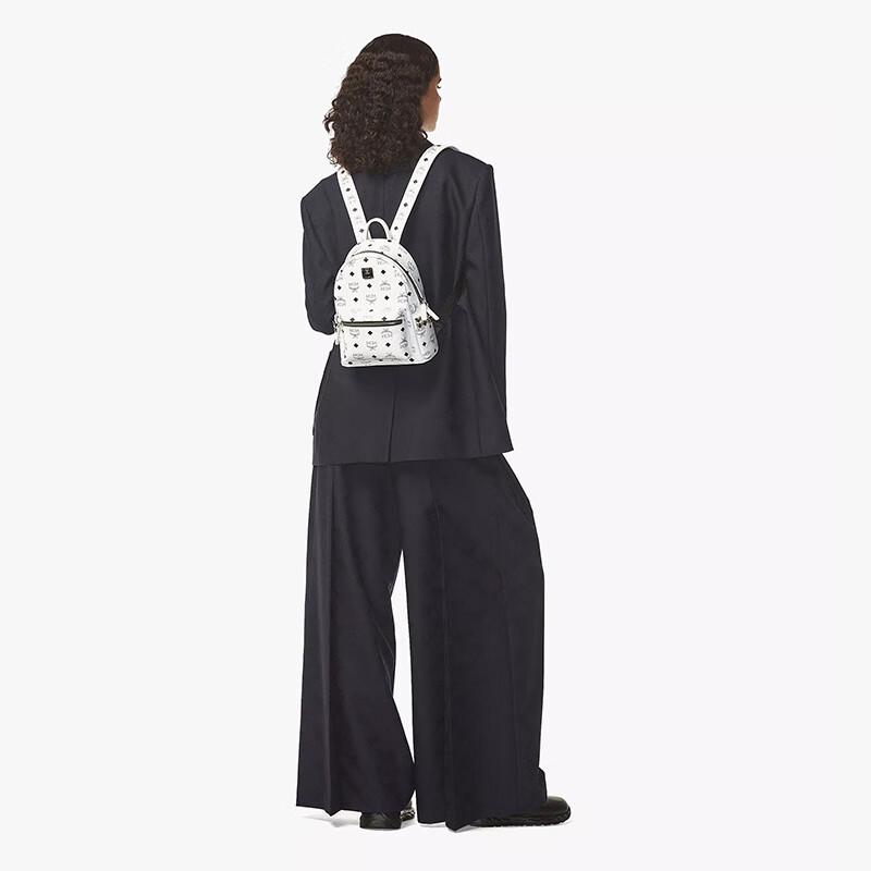 MCM Stark Mini Unisex Visetos Studded Backpack