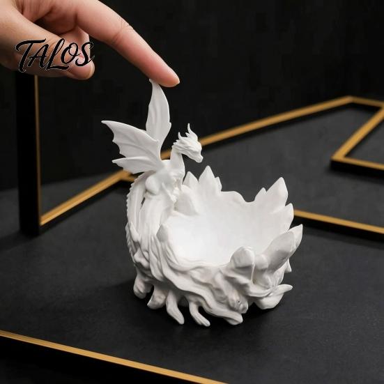 Декоративная миска для ключей, 3D-печатный фэнтезийный дракон, подставка для колец, готическая подставка под стакан для хранения ключей, украшений, монет, настольный органайзер для дома и офиса,