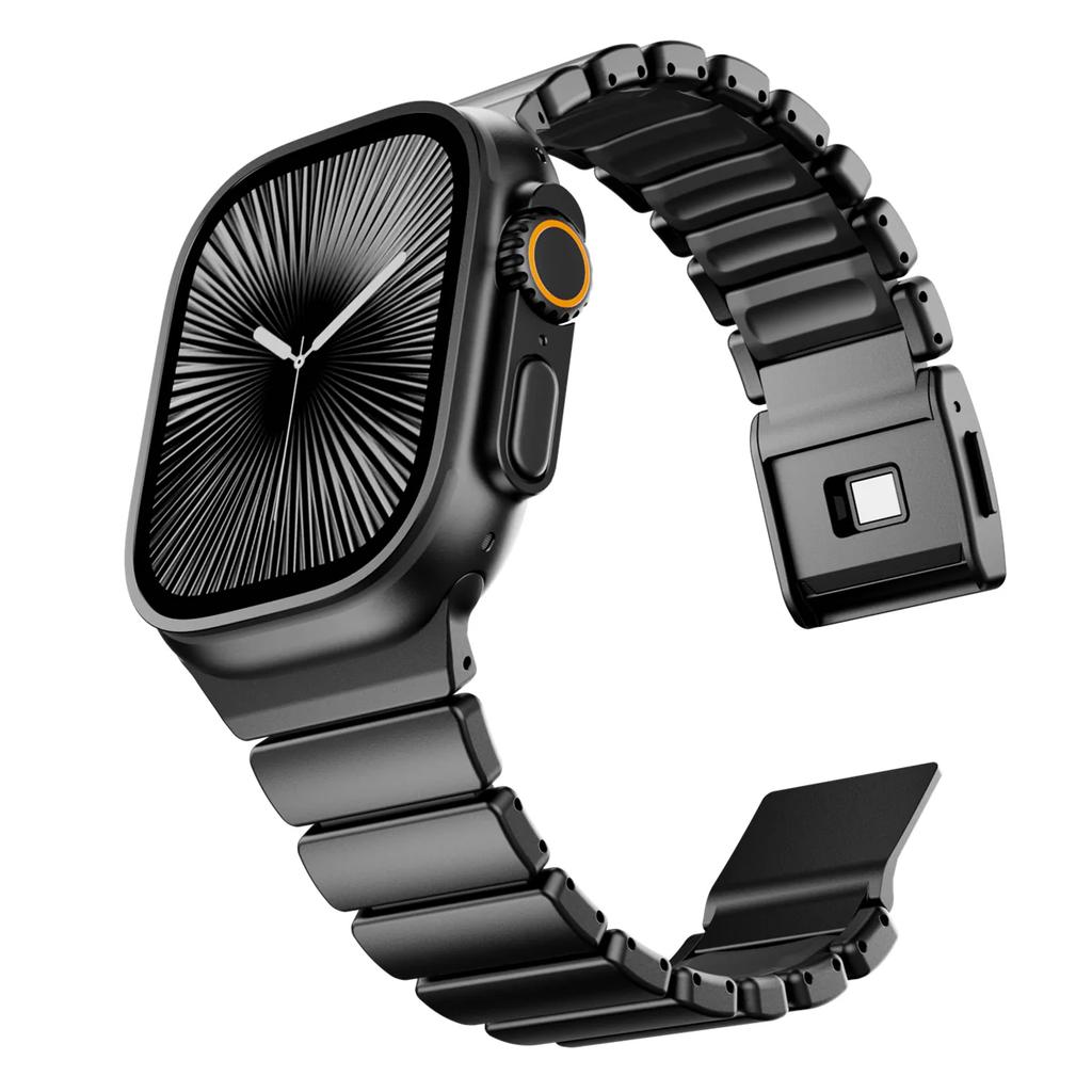 Титановый фторэластомерный ремешок для Apple Watch Ultra 3 2 49 мм 10 11 46 мм Магнитный ремешок для Iwatch 9 8 7 45 мм 6 SE 3 44 мм