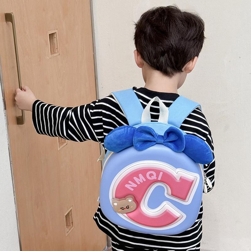 Lovely And Stylish Dual Shoulder Backpack With Eggshell Element For Little Children