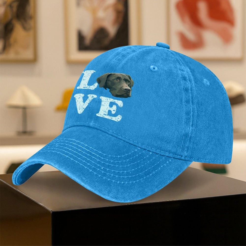 Vintage Washed Baseball Cap with Chocolate Labrador Print Unisex Outdoor Sports Daily Wear