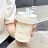 Portable With 300ml Tick Mark Straw Water Cups Plastic Small Size Juice Glass Bottles Coffee Milk Bottles Daily Use