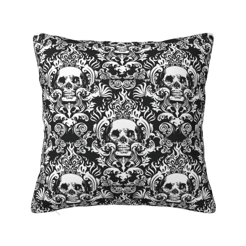 Пользовательский Чехол для подушки с узором «Череп смерти с цветами роз» 40*40 см Мягкий Готический Скелет Наволочка Домашний Декор Диванная Наволочка