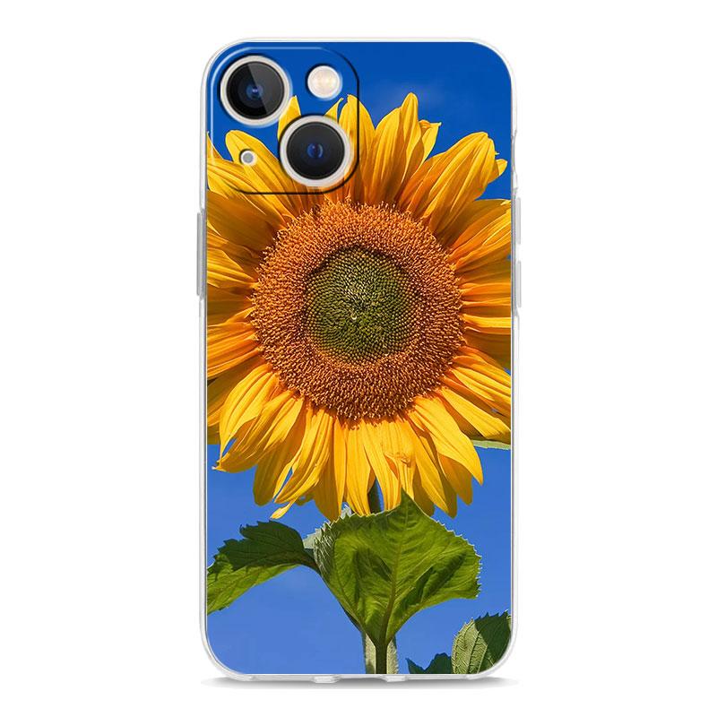 Чехол для телефона iPhone 17 Чехлы iPhone Air 16 15 12 13 14 Pro Max 7 8 Plus 16Pro iPhone11 Чехол Красивый Цветок Подсолнуха
