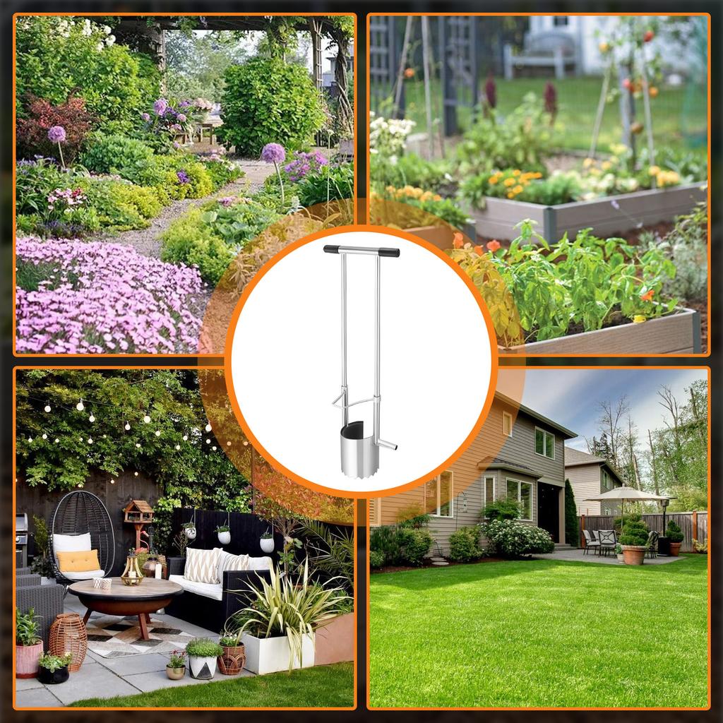 Инструмент для рассады луковиц с длинной ручкой, зубчатым основанием, садовая рассадопосадочная машина для лампочек с мягкой ручкой, сверхмощная