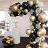 Black Gold Balloon Garland Arch Happy Birthday Party Decoration Kids Graduation Party Latex Baloon Wedding Birthday Decor