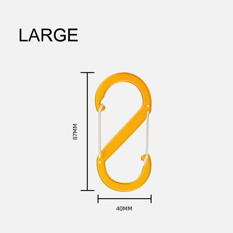 S-образный двойной карабин, брелок, замки-молнии для рюкзаков, карабин, скользящий замок, алюминиевый сплав, большой, средний, маленький карабин для кемпинга