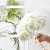 2/4pcs White Hydrangea Simulation Flowers with Stem, Suitable for Home, Hotel, Office, Wedding, Party, Home Garden, Porch