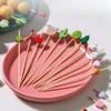 100pcs Disposable Fruit Stick Creative Art Bamboo Stick Cocktail Dessert Burger Decor Disposable Toothpick Home Store Supplies