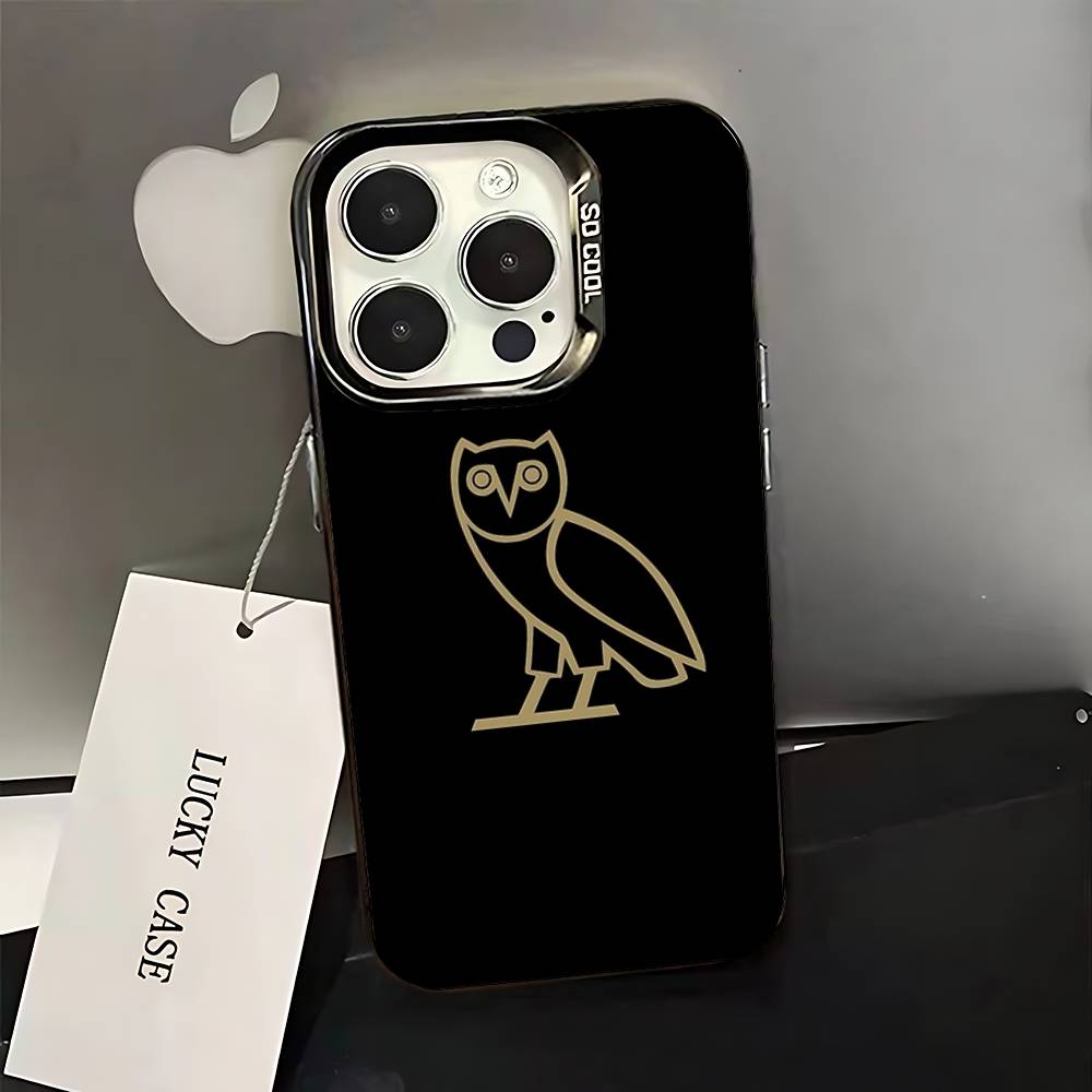 Чехол для телефона D-Drake O-OvO OWL для iPhone 16,15,14,13,12,11,Pro,XS,Max,Plus,Mini,SE Черный Конфетный Матовый Ударопрочный Чехол