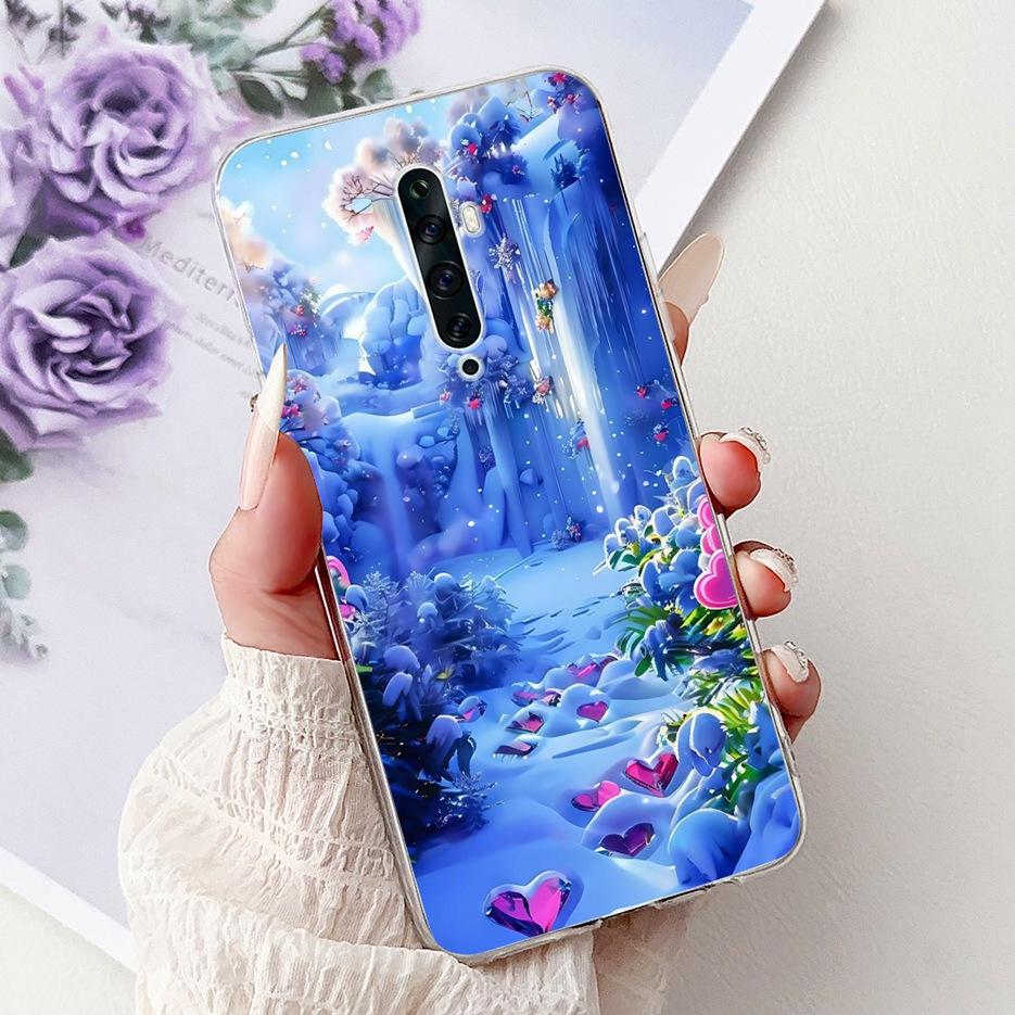 Чехол для Oppo Reno 2 Reno 2F 2Z Стильный Чехол с Рисунком Цветов Мягкий Тонкий Чехол для Телефона Для Oppo Reno2 F Z Reno2F Reno2Z Fundas Coque