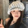 Берет в полоску с облаком, женская весна 2025, новое лицо, маленькая универсальная шляпа литературного художника, восьмиугольная шляпа, прилив