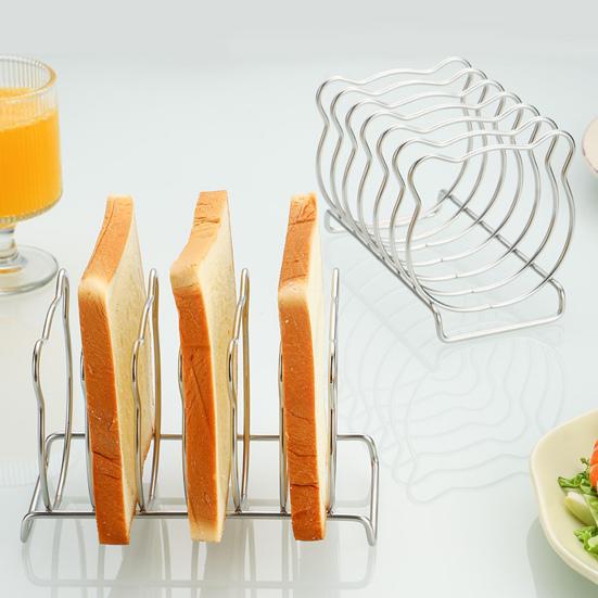 Bear-Shaped Toast Rack Stainless Steel 6-Slice Bread Holder For Air Fryer Oven