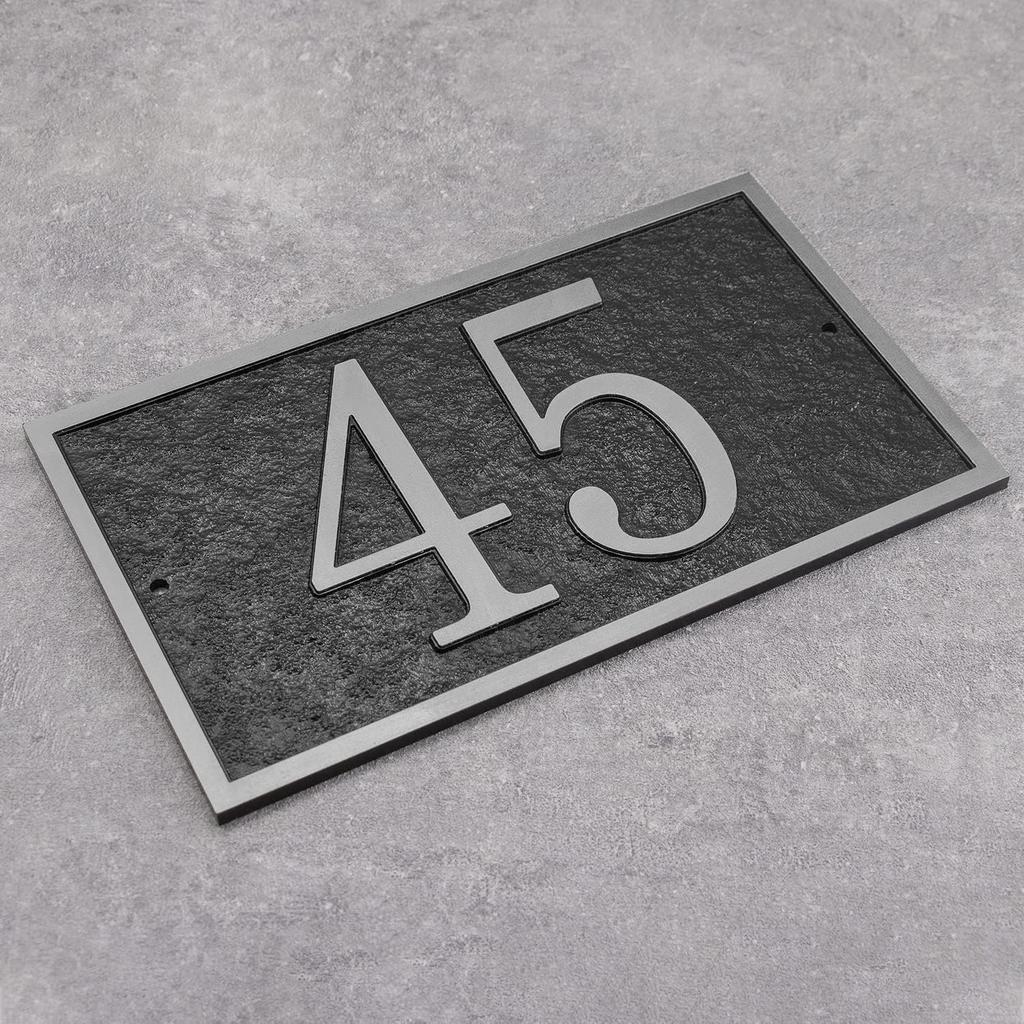 Handcrafted Address Plaque - House Sign Number Wall Plaque (11" x 6.3") Personalized House Sign for House, Apartment, Office, 911 Visibility Signage,