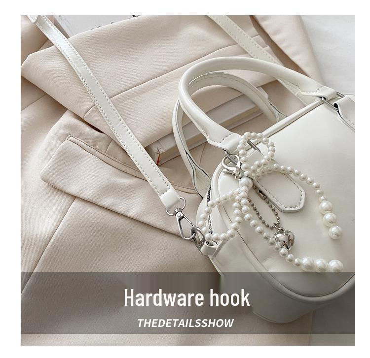 Модная Сумка-кроссбоди и на плечо с Жемчужным Бантом в Серебристом, Черном, Красном и Белом Цветах