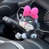 Милый и игривый плюшевый кот-украшение для консоли автомобиля и подрулевого переключателя
