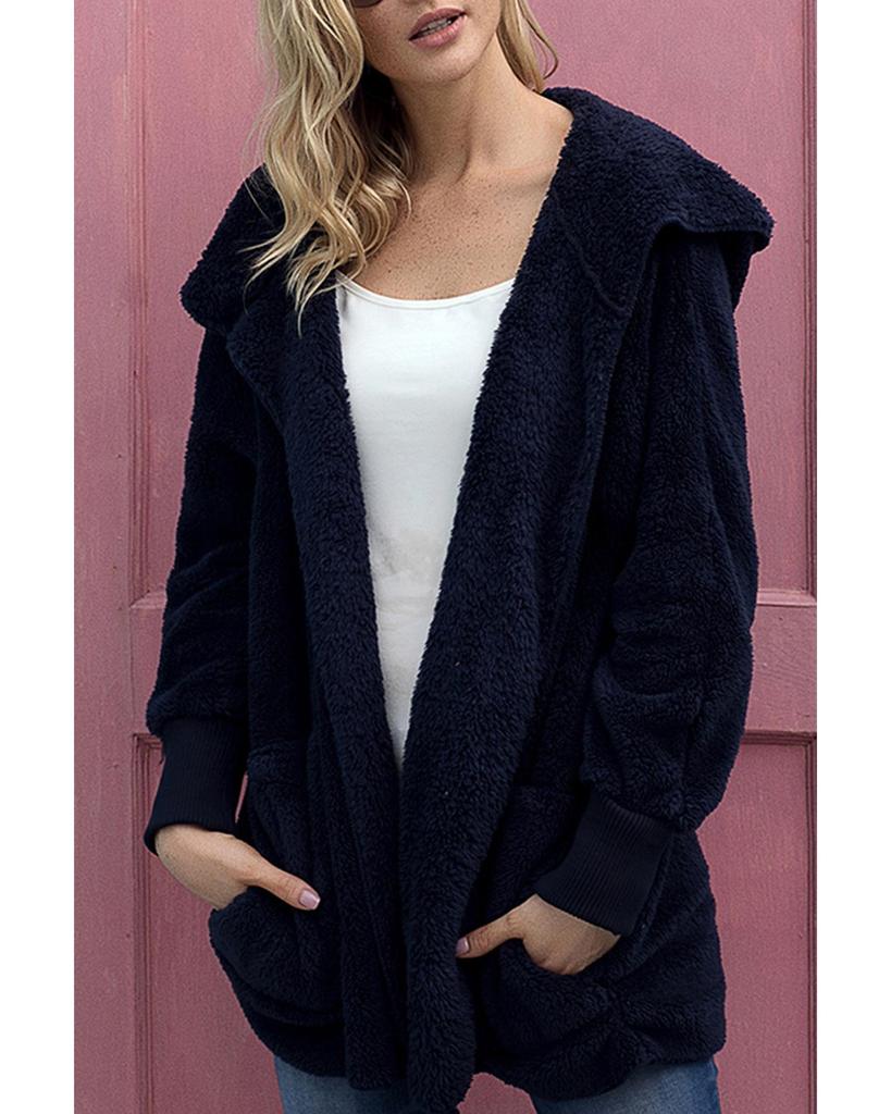 Azura Exchange Пальто с капюшоном и открытым передом