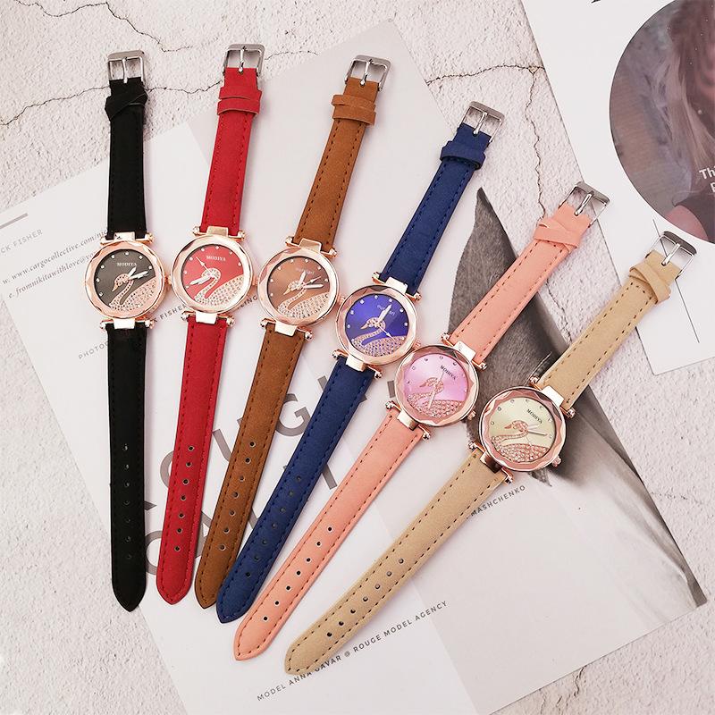 Новые женские часы Swan Hot Style Starry Sky с замшевым матовым ремешком и подарочной коробкой