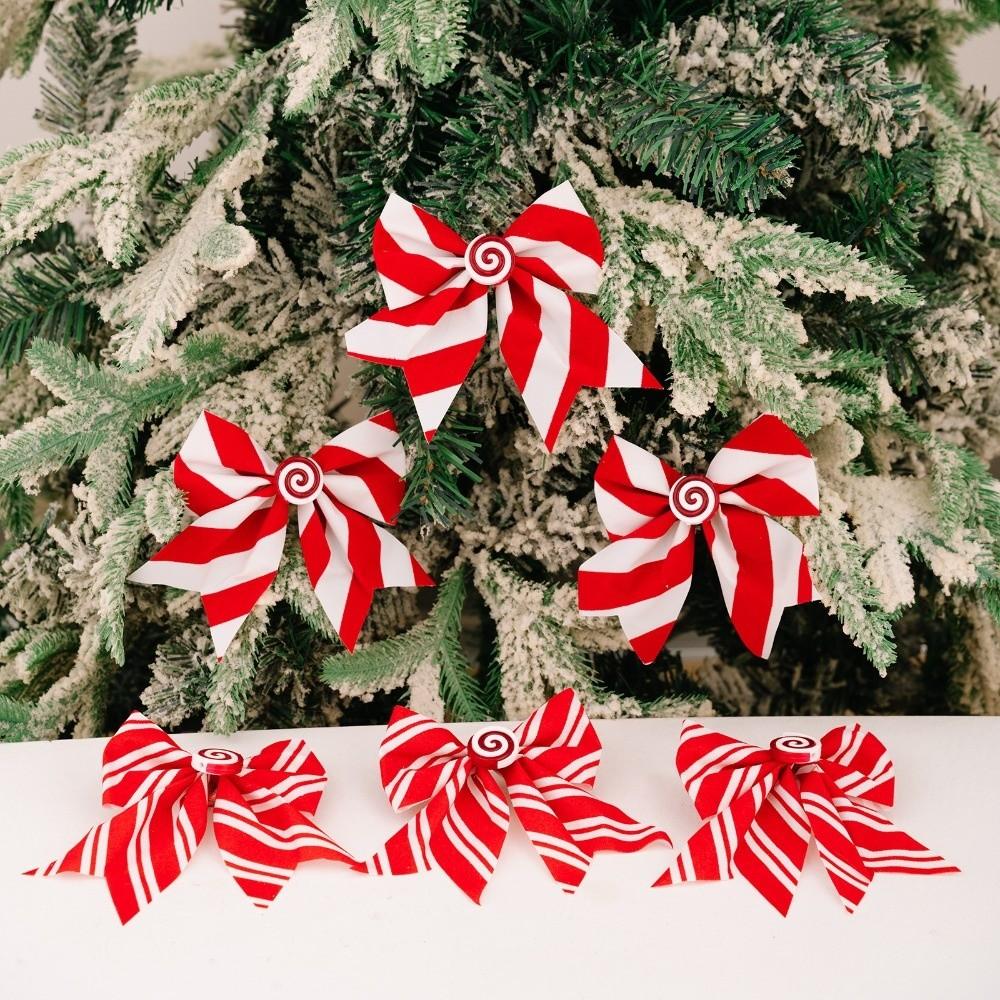 3Pcs Indoor And Outdoor Christmas Bows Decor Candy Bowknot Wreath Bows New Year Party Decor