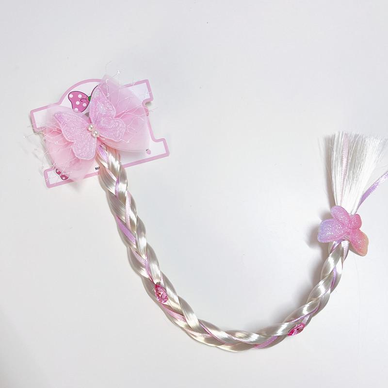 Детский милый парик-хвост с косичкой из сетки, украшенный морской звездой, жемчугом и бантом