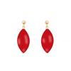 Boucles D'oreilles - LUXENTER - AYOM - Argent 925 - Plaqué or Jaune 18 Carats - Corail