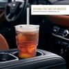 1 PC 610ml Stripe Glass Cup Transparent Glasses With Lid and Straw Ice Coffee Mug Tea Cup Juice Glass Milk Water Cup Drinkware