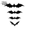 Spooky Hanging Bat Ornaments 3D Bats Wall Decor, Halloween Black Stickers, Waterproof Tree Scary Plastic DIY Room Decal for Indoor Party Supplies