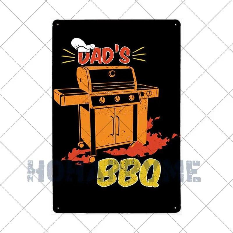 Barbecue Food Hot Dog BBQ Signs Retro Metal Plaque Cafe Bar Pub Signboard Wall Decorative Posters Plate Home Decor 20X30CM