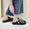 Fashion 2024 New Summer Women Slippers Platform Rivets Punk Rock Leather Mules Creative Metal Fittings Casual Party Shoes Female Outdoor