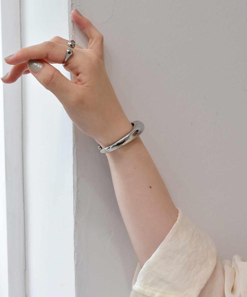 Узкий браслет из нержавеющей стали 316L серебристый M [LHME] Браслет/Хирургический (Гипераллергический)