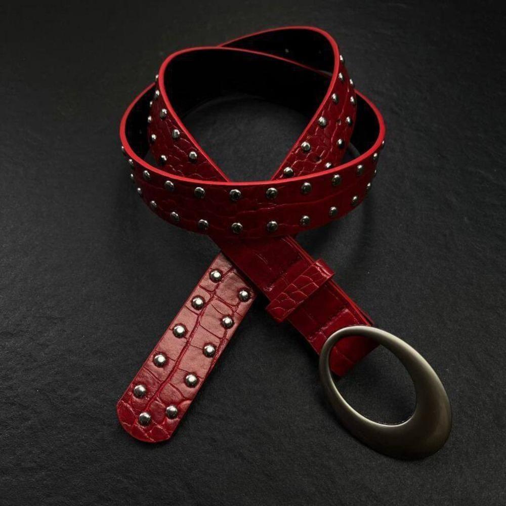 PU Leather Women Niche Belts Rivets Waist Belt Trendy American Retro Belt For Jeans,Skirt