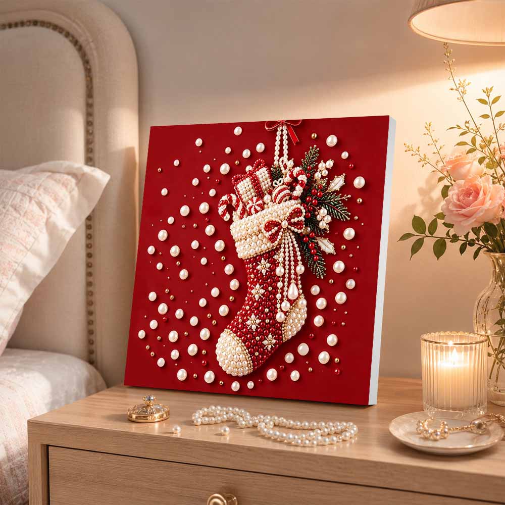 DIY Christmas pearl painting kit for festive stocking and gift crafting. home wall decoration