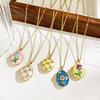 Opening and Closing Lid Enamel  Necklace Openable Gold Clavicle Chain Glazed Flower Choker  Girl