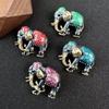 Creative Cute Texture Enamel Elephant Animal Brooches For Women Men 4-colors Clothing Backpack Metal Pins Party Jewelry Gift