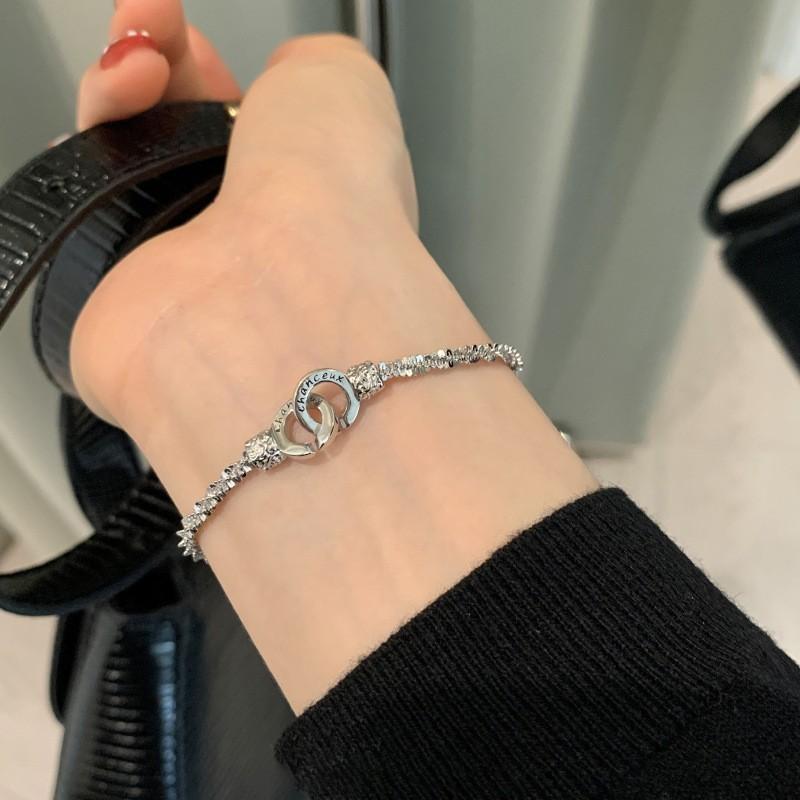 Double Sophisticated Ring Alloy Bracelet For Women Distinctive Accessories Style