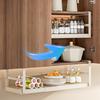Expandable Under Shelf Storage Rack Punch-free Hanging Slide-in Under Shelf Cabinet Organizer Stainless Carbon Steel Pantry Countertop Spice Holder