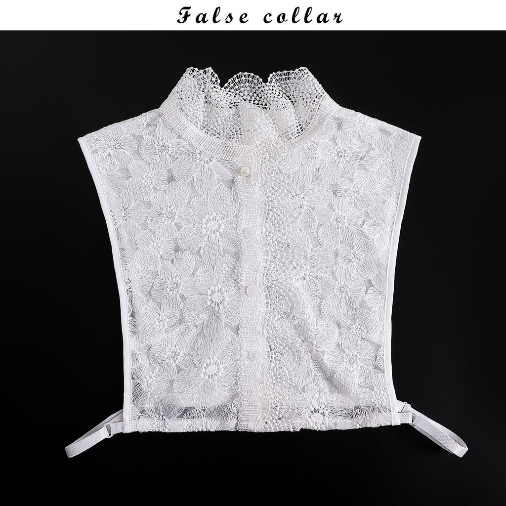 Fashion Half Shirt Style Fake Collar for Women Stand Detachable Collar Fake Girls Vintage Lace Ladies False Blouse Collar Decor