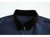 Мужская ретро-куртка Detroit Workwear синего цвета - Тяжелая весенне-осенняя с цветовыми блоками, с воротником, верхняя одежда