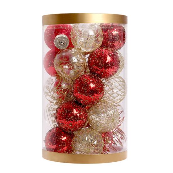 Yousheng 25 Pcs 2.36 Inch Christmas Ball Ornaments Glitter Sequin Plastic Ball Christmas Tree Hanging Decorations for Indoor Outdoor Holiday Decor