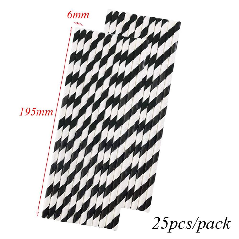 Colorful Stripe Pattern Drinking Accessories Paper Drinking Straws Disposable Straws Party Supplies
