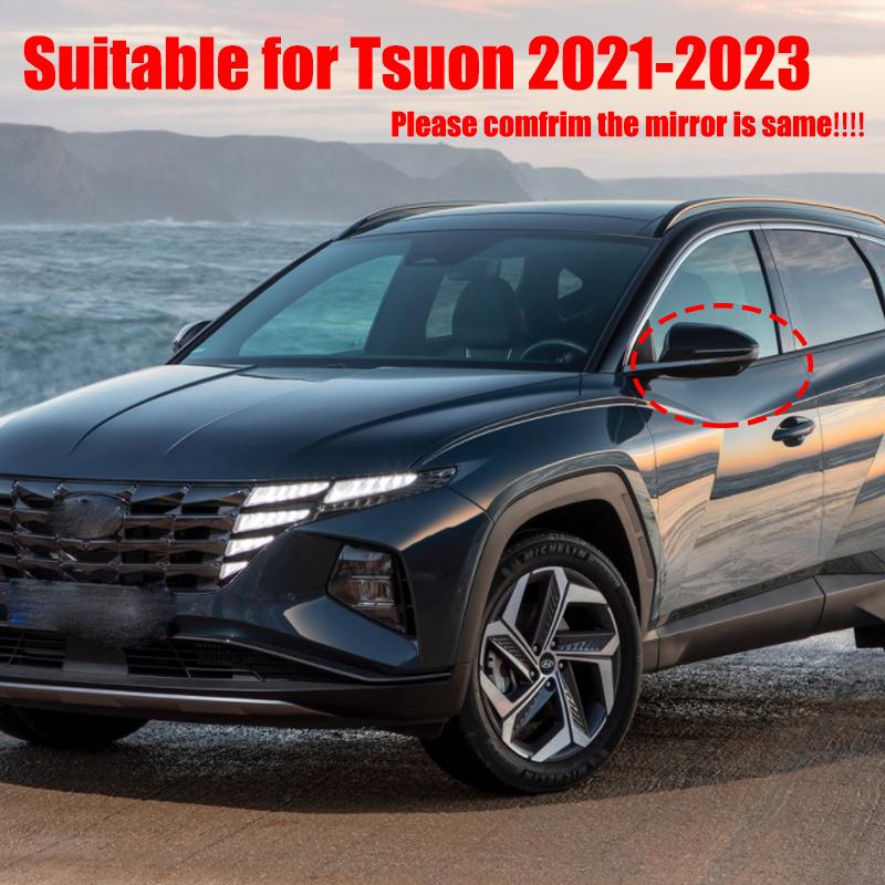 Для Hyundai Tucson-2023 2022 автомобильное зеркало заднего вида, внешние аксессуары, боковые крышки с бычьим рогом, отделка карбоном