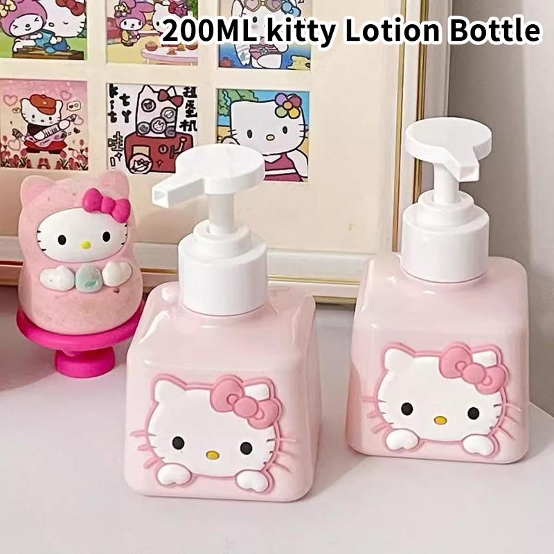 Sanrio Милая пустая бутылка Аниме Hello Kitty Бутылка большой емкости Многоразовая бутылка для лосьона Мыло для рук Бутылка для шампуня Гель для душа