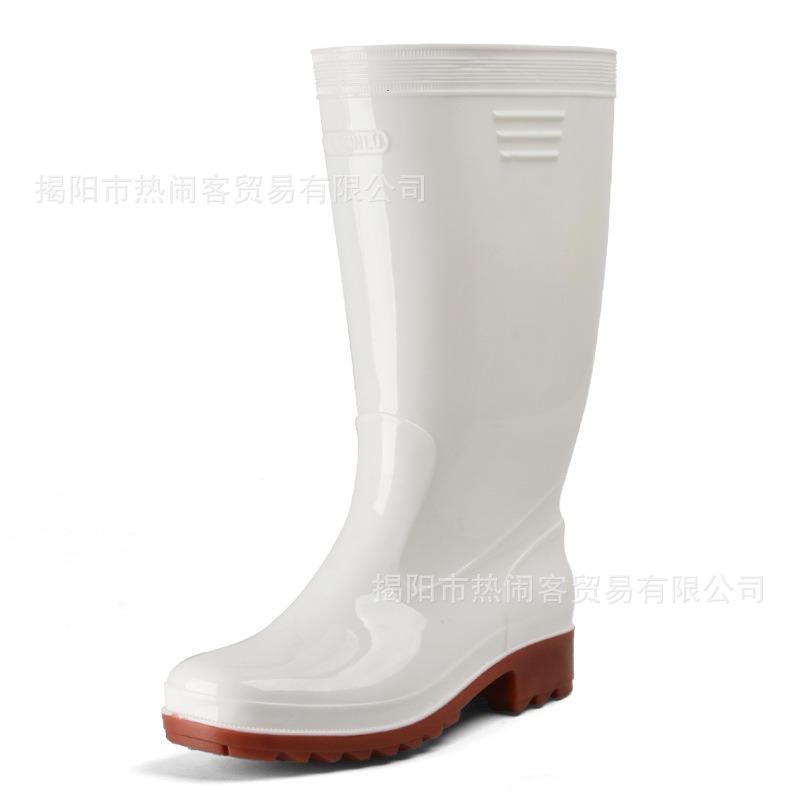 Белые утолщенные резиновые сапоги, высокие, до колена, маслостойкие и нескользящие, желтые поварские туфли, пылезащитные туфли для пищевой фабрики, мужские