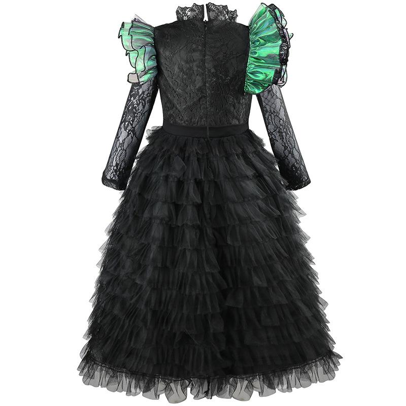 Elphaba Cosplay Dress Witch Costume For Girls Halloween Black Set With Cloak Christmas Birthday Party Long Dresses Princess Gown