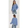 Women Loose Striped Pullover Sweater Crew Neck Long Sleeve Knitwear Autumn Winter