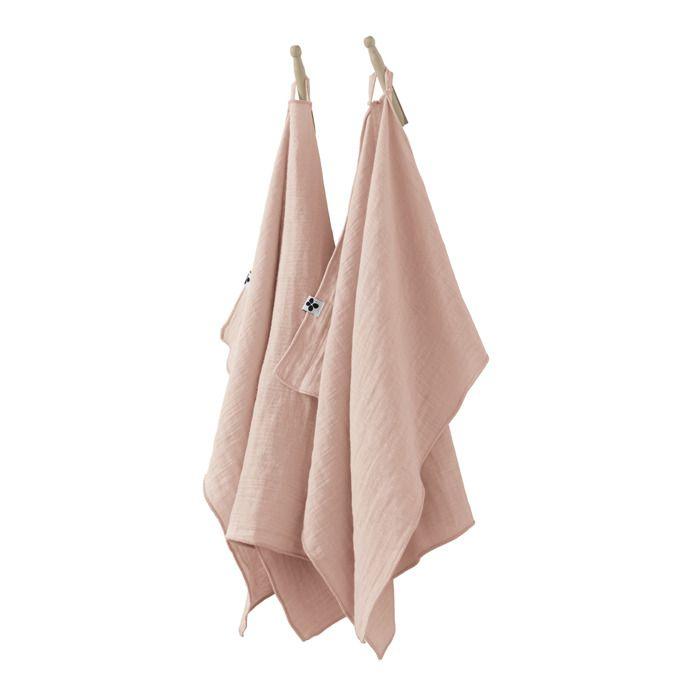 Lot de 2 essuie-mains Gaze de coton Collection Gaia